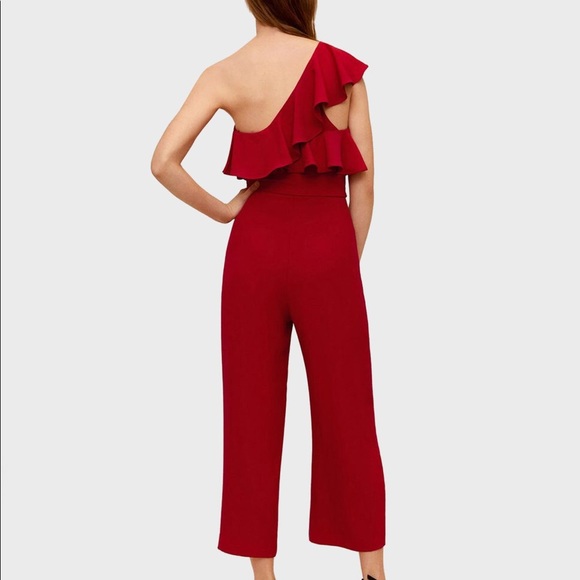MANGO Red One Shoulder Jumpsuit - Picture 3 of 6